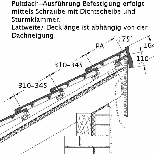 Zeichnung HEIDELBERG Pultdach-Ausführung PROFILIERTE-BDS