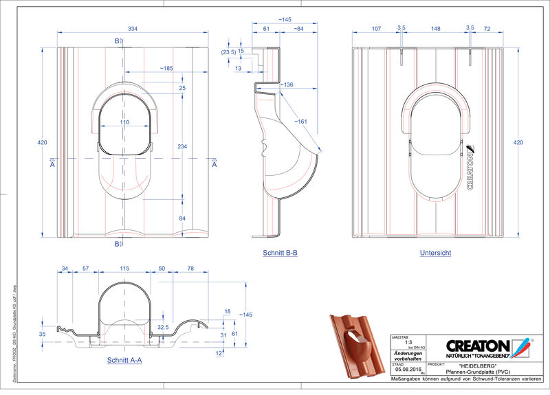 Produkt CAD-Datei HEIDELBERG Zubehör Grundplatte-PVC