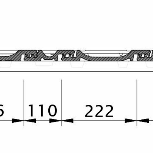 Zeichnung OPTIMA Ortgang links mit Ortgangblech und Doppelwulst ODL