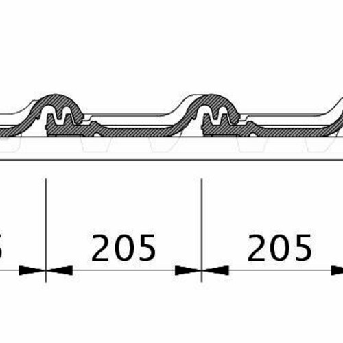 Zeichnung MZ3 Ortgang links mit Ortgangblech und Doppelwulst ODL