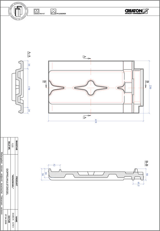 Produkt CAD-Datei HERZZIEGEL Doppelwulstziegel DWZ