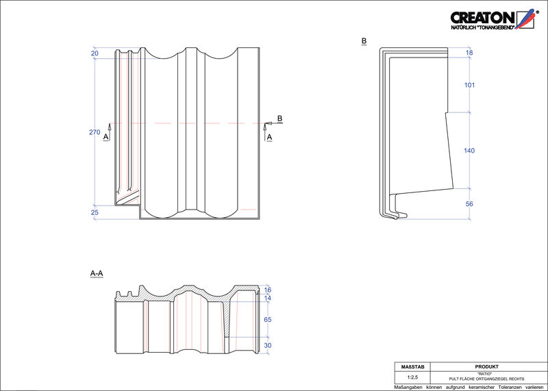 Produkt CAD-Datei RATIO Pultziegel Ortgang rechts PULTOGR