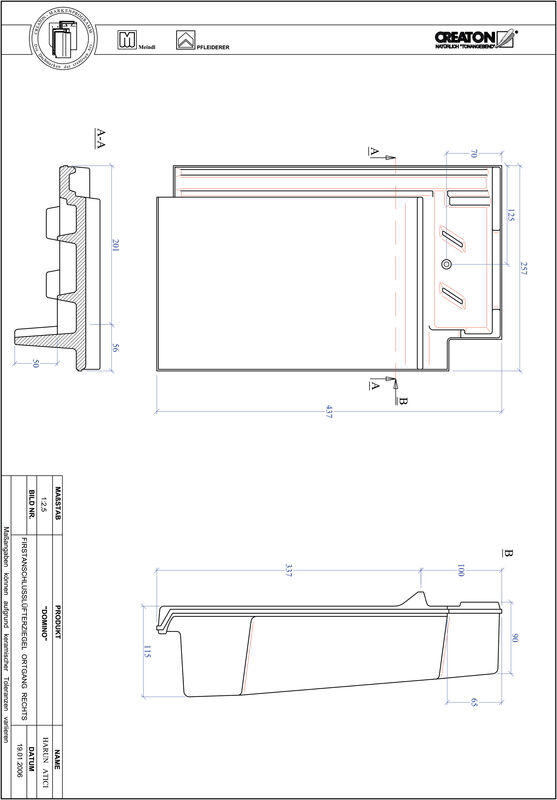 Produkt CAD-Datei DOMINO Firstanschlusslüfter Ortgang rechts FALOGR